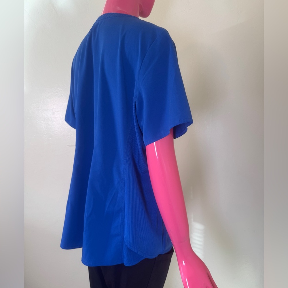 MedCouture Touch Royal Blue Scrub Top XL | V-Neck Medical Uniform - Picture 6 of 8